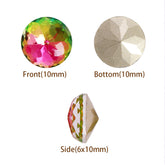 Vitrail Rose Dome Round Shape High Quality Glass Pointed Back Fancy Rhinestones WholesaleRhinestone